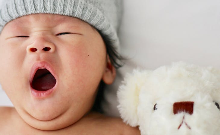 sleep training baby - image of tired baby