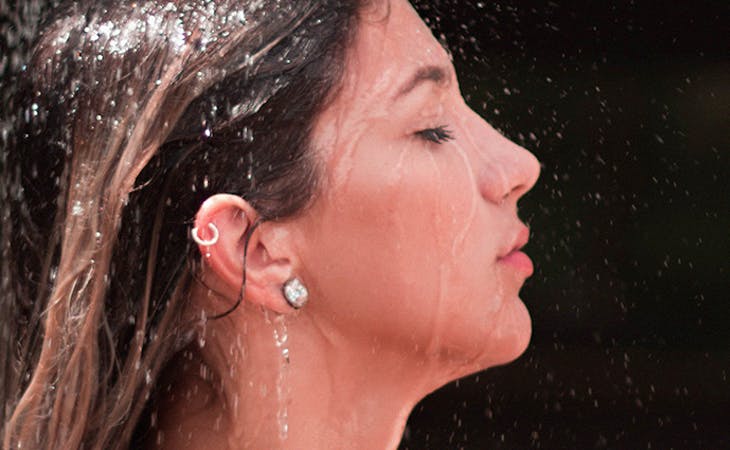 image of woman showering before bed