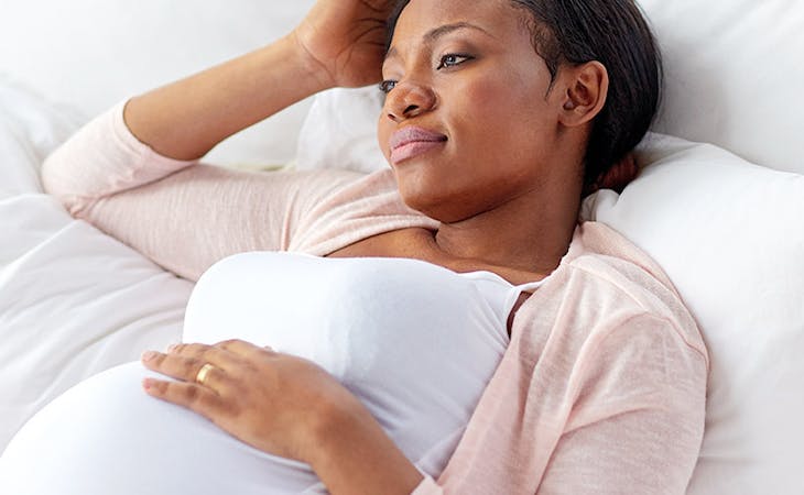 image of pregnant woman sleeping
