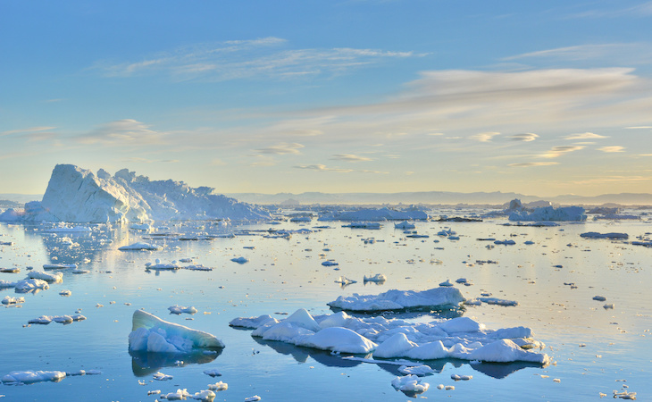 melting ice berg - sign of climate change