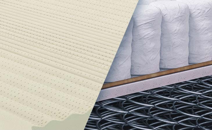 image of innerspring vs latex mattress