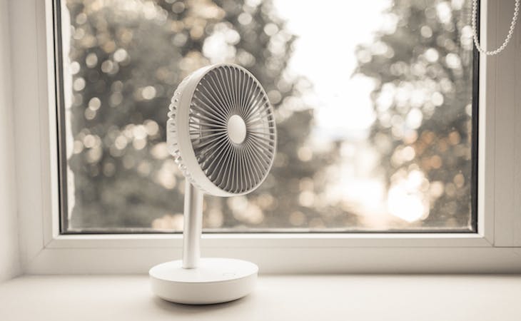 fan in bedroom