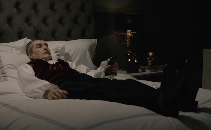 dracula lying in bed