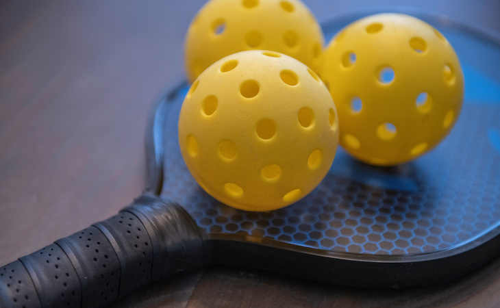 Pickleball raquet and balls