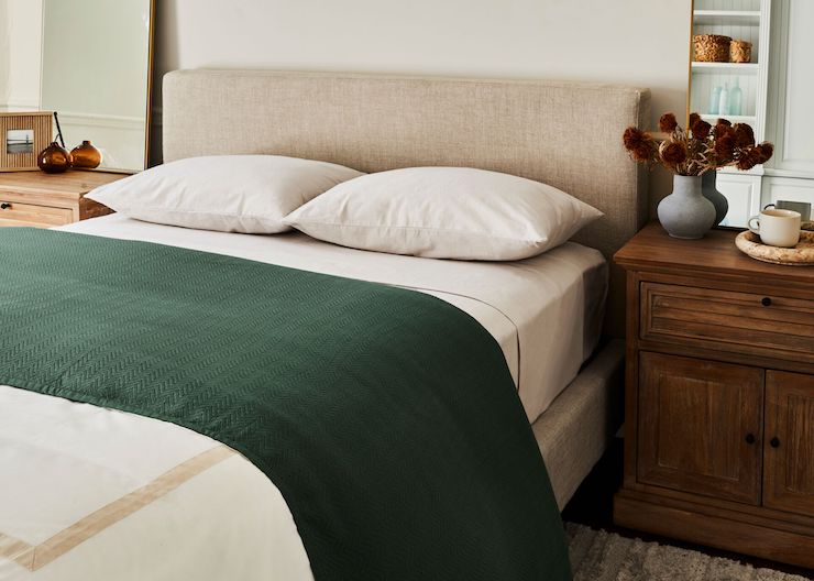 Saatva Herringbone Knit Blanket - earth day gift guide
