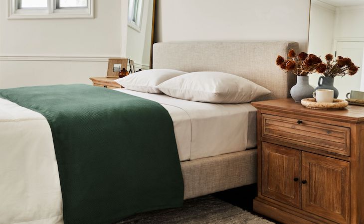 saatva herringbone knit blanket - earth day gift guide