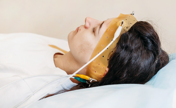 person undergoing a sleep study