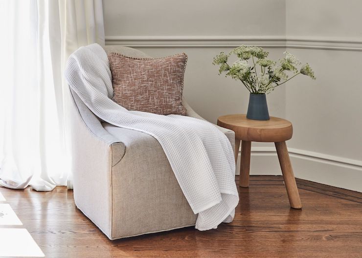 saatva waffle knit blanket