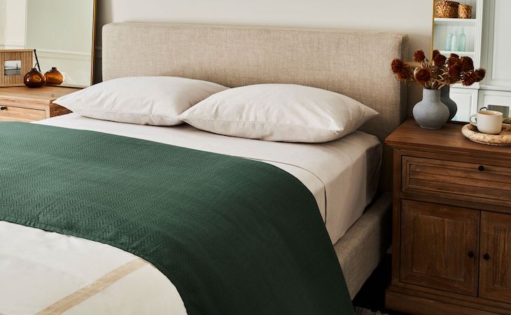 Saatva Herringbone Knit Blanket