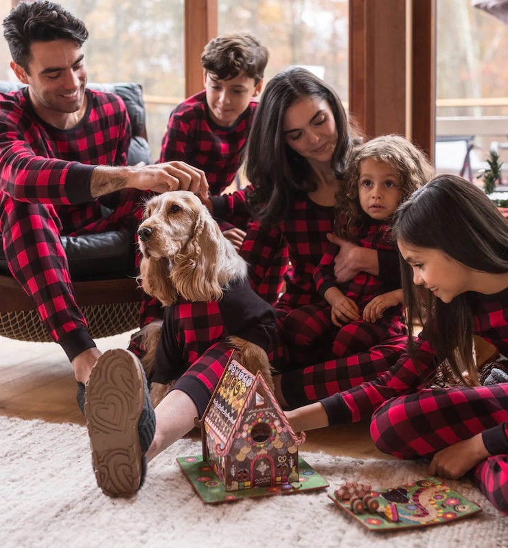 Leveret Red & Black Plaid Matching Family Pajama Set