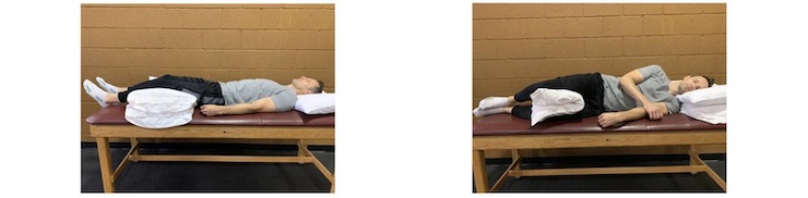 photos showing correct sleeping posture on back and side