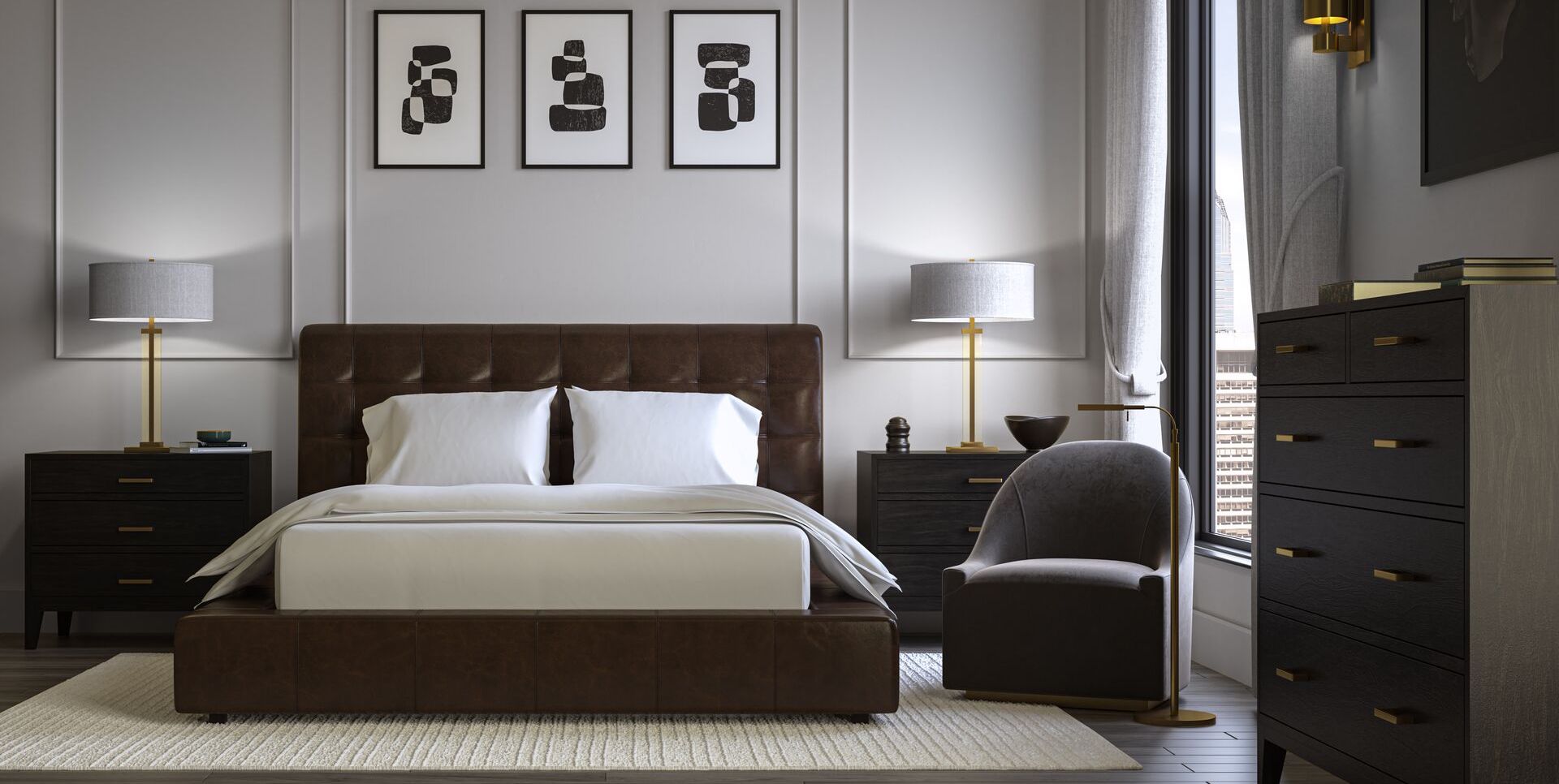 saatva adra leather platform bed frame