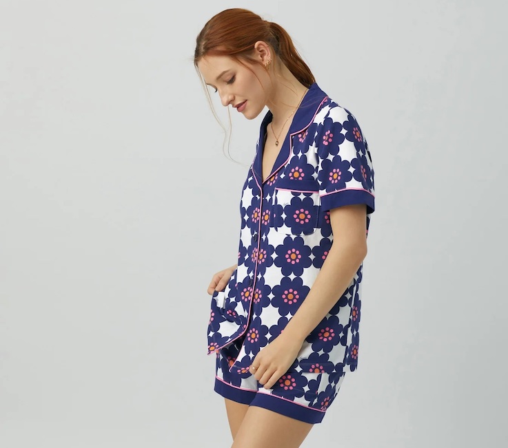 BedHead x Trina Turk Floral Tile Classic Shorty PJ Set