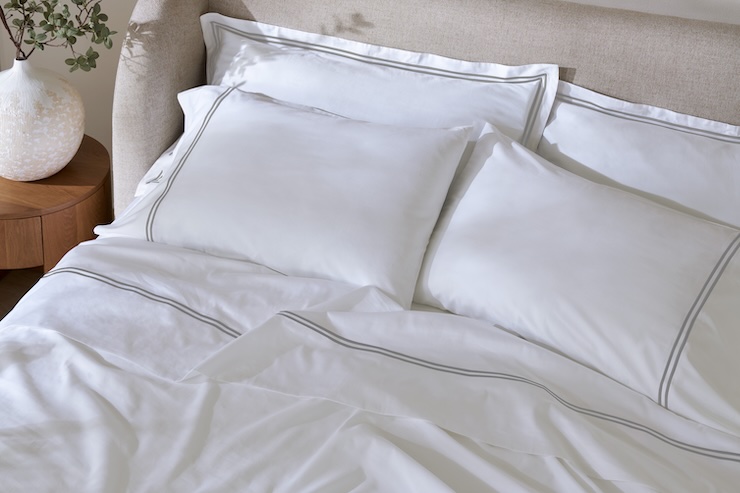 Saatva Embroidered Sateen Sheet Set