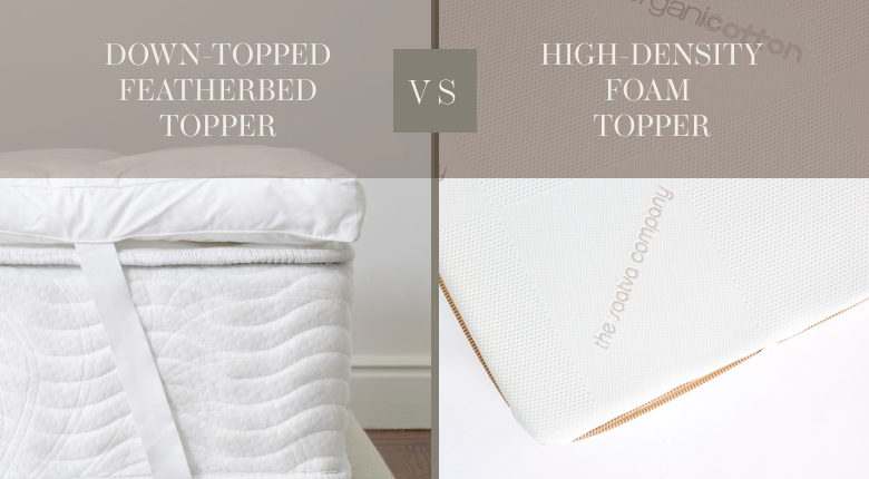 Comparison of mattress toppers - saatva down-topped featherbed vs saatva high-density foam