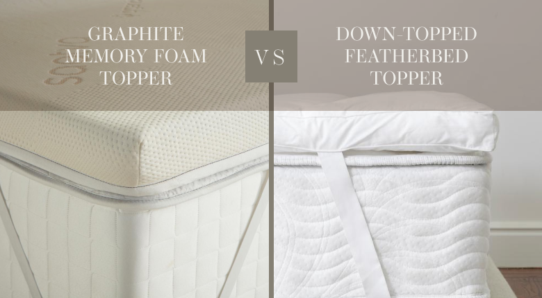 Comparison of mattress toppers - saatva graphite memory foam vs saatva down-topped featherbed