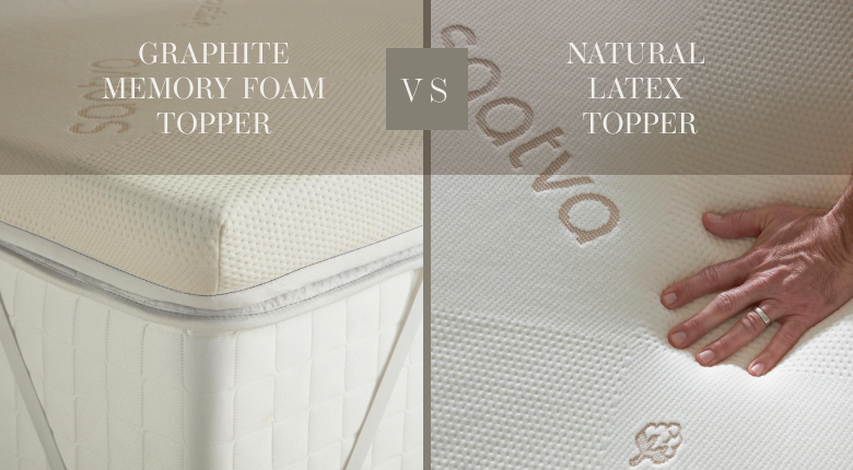 Comparison of mattress toppers materials - saatva graphite memory foam vs natural latex