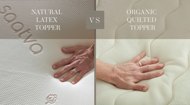Comparison of mattress toppers textures - saatva natural latex vs saatva organic quilted