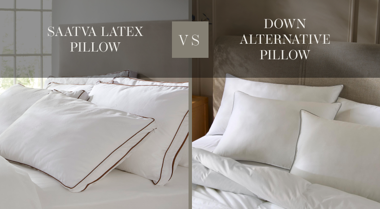 Comparison of two pillow types - saatva latex vs saatva down alternative