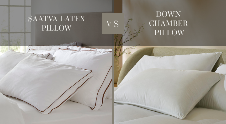Comparison of two pillow types - saatva latex vs saatva down chamber