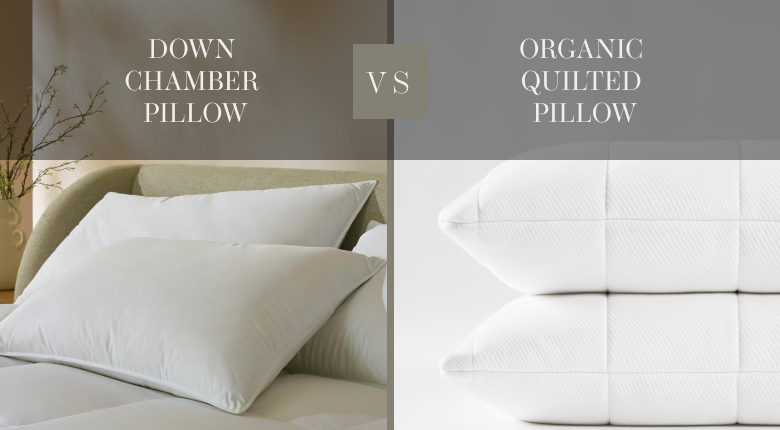 Comparison of two pillow types - saatva down chamber vs saatva organic quilted