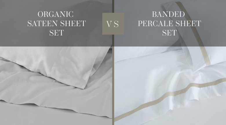Comparison of two sheet sets - saatva organic sateen vs saatva banded percale
