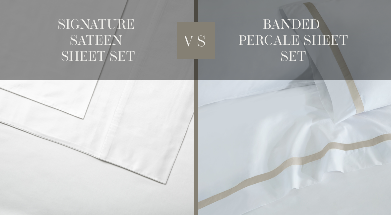 Comparison of two sheet sets - saatva signature sateen vs saatva banded percale