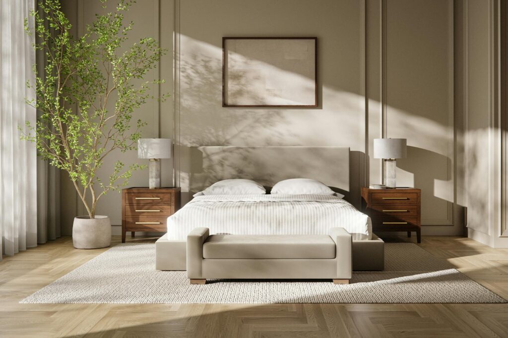 lena cushioned bench lifestyle taupe