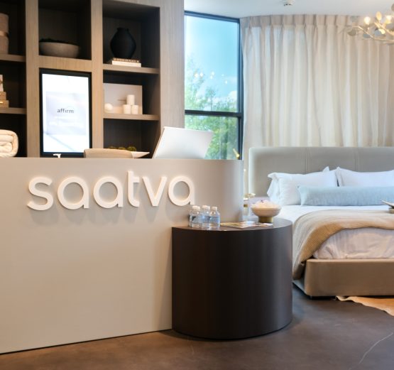 Saatva Westport 1fl Managers Desk and Dressed Bed scaled