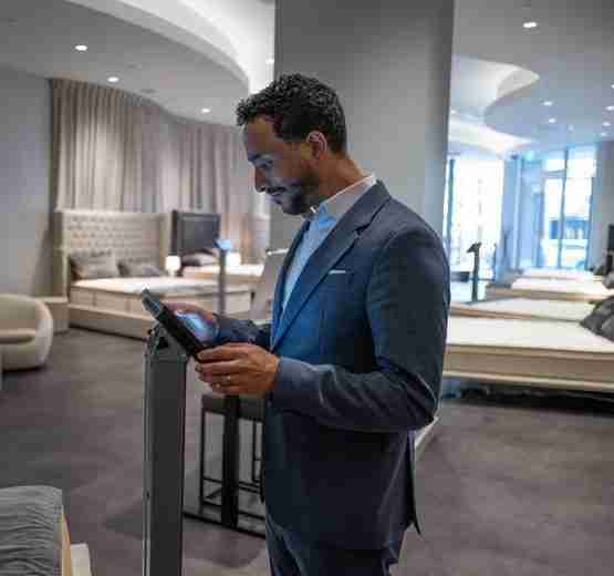 Saatva Boston Viewing Room Kiosk Interaction 