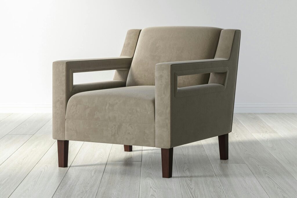 logan chair studio angle taupe