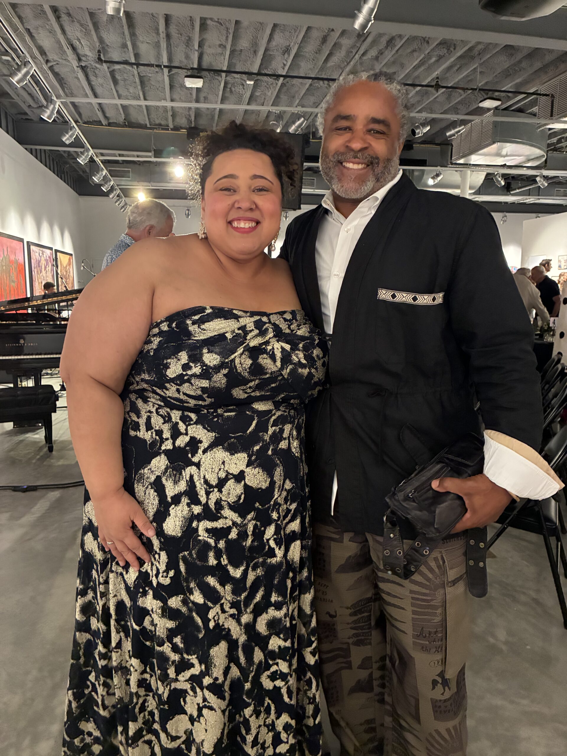 MoCA CT Vice President of the Board Adam Moore with vocalist Brianna Thomas