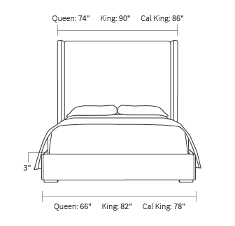 bed frame dimensions from the front
