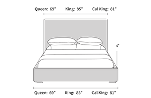 bed frame dimensions from the front