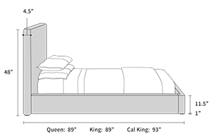 bed frame dimensions from the side