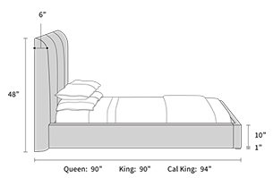 bed frame dimensions from the side