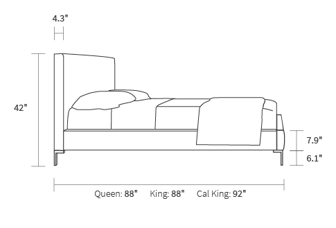 bed frame dimensions from the side