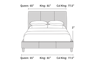 bed frame dimensions from the front