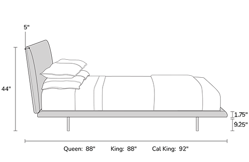 bed frame dimensions from the side