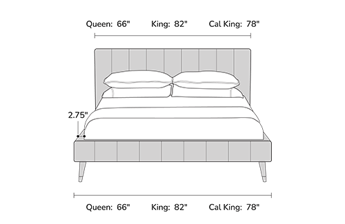 bed frame dimensions from the front