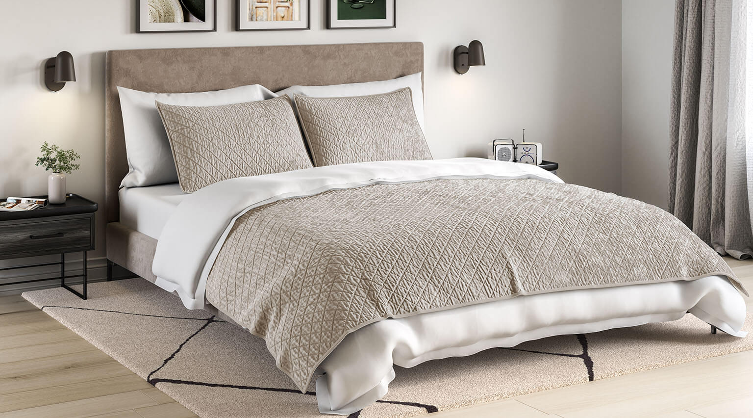 Organic Velvet Diamond Quilt Velvet Quilt Saatva