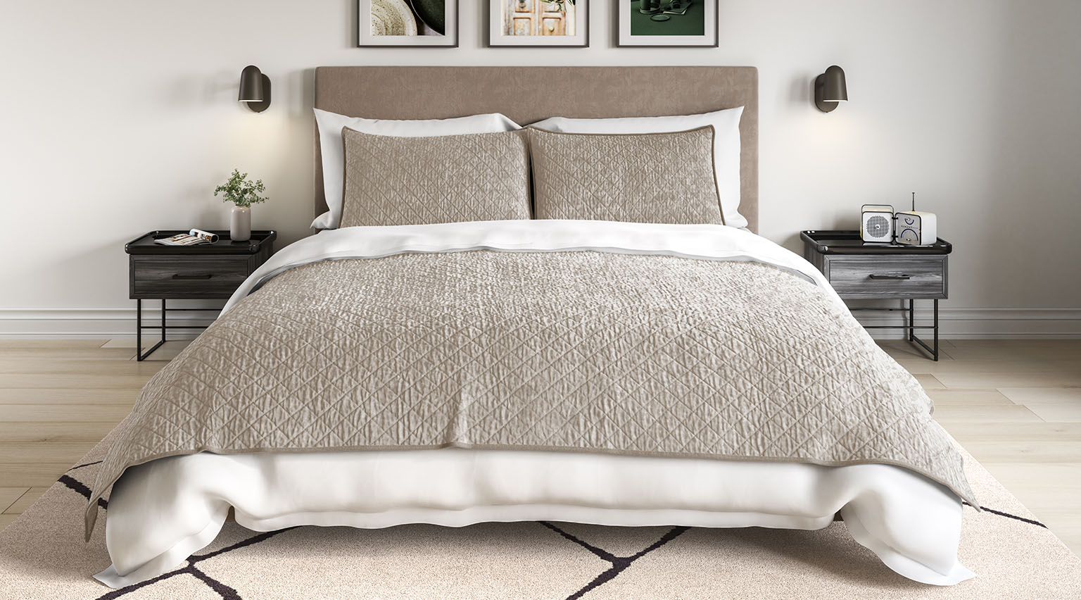 Organic Velvet Diamond Quilt Velvet Quilt Saatva