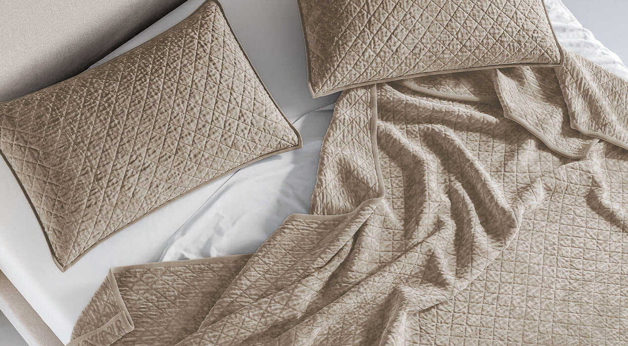 Organic Velvet Diamond Quilt Velvet Quilt Saatva