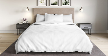 Organic Percale Duvet Cover Set Bedroom View