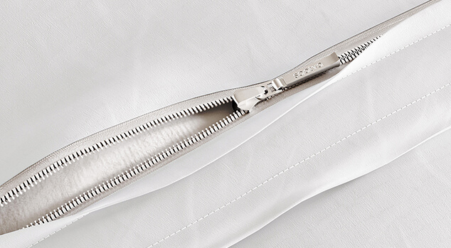 Organic Percale Duvet Cover Set Zipper View